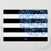 Silver Foil Blue Dot 35th Birthday Invitation Foli Folie Uitnodiging (Achterkant)