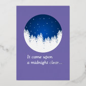 Silver Foil Blue Holiday Kaart - Midnight Clear (Voorkant)