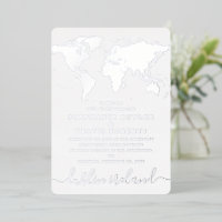 Silver Foil Blue Wereldkaart Destination Wedding