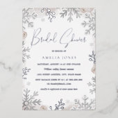 SILVER FOIL Blush Winter Snowflake Vrijgezellenfee Folie Uitnodiging (Voorkant)