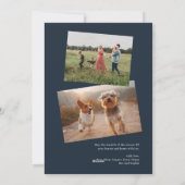 Silver Foil Branches Merry Kerstmis 3 Foto Feestdagenkaart (Achterkant)