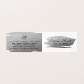 Silver Foil Brushstroke Makeup Artist Loyalty Visitekaartjes (Buitenkant ongevouwen)