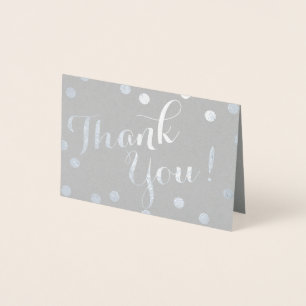 Silver Foil Confetti Stippen Modern Dank u Folie Kaarten