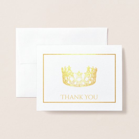 Silver Foil Crown Note Kaart (Voorkant met envelop)