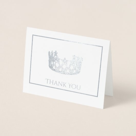 Silver Foil Crown Small Note Kaart (Voorkant)
