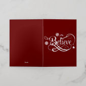 Silver Foil Croyez Red Christmas Carte (Mise à l'extérieur)