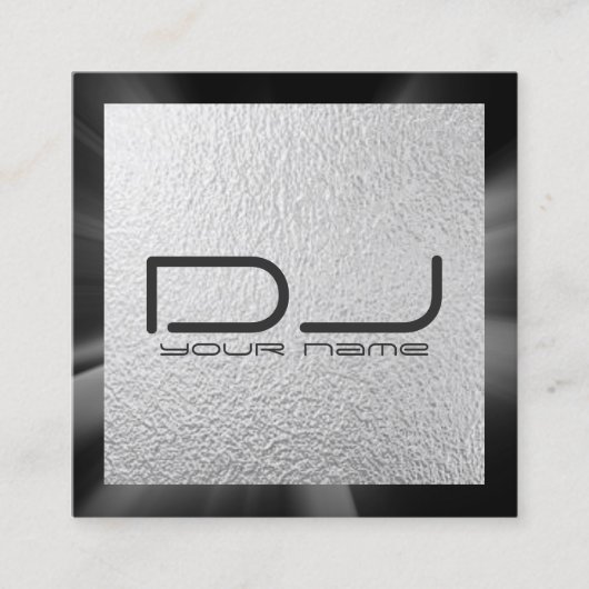 Silver Foil DJ Square Visitekaartje (Voorkant)