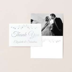 Silver Foil Elegant Weddenschap Hartelijk dank Folie Kaarten