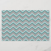 Silver Foil en Blauwgroen ZigZag Briefpapier (Voorkant)