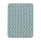 Silver Foil en Blauwgroen ZigZag Magneet (Verticaal)