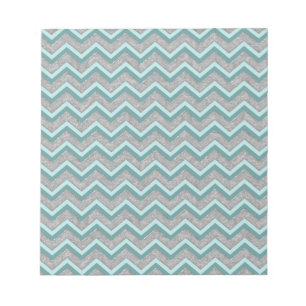 Silver Foil en Blauwgroen ZigZag Notitieblok
