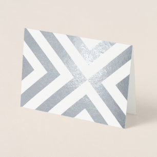 Silver Foil en White Chevrons Folie Kaarten