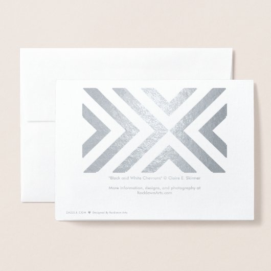 Silver Foil en White Chevrons Folie Kaarten (Met envelop)