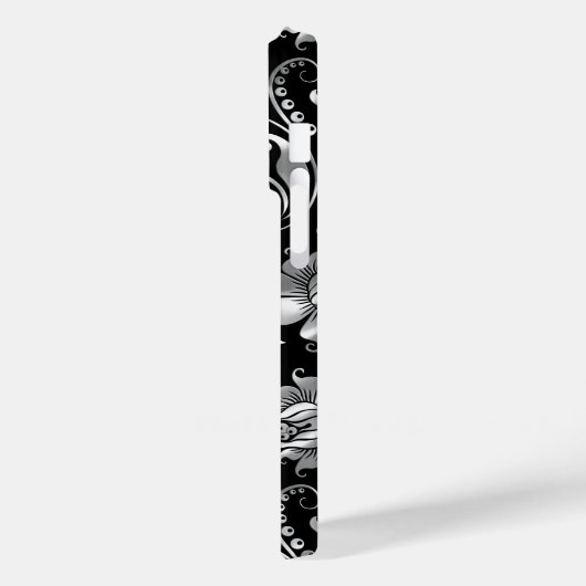 Silver Foil Floral DamasPattern Case-Mate iPhone Case (Achterkant / Links)