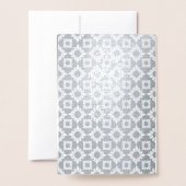Silver Foil Floral Photo Grey Faire-part de mariag (Derrière avec enveloppe)