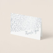 Silver Foil Floral Typografie Hartelijk dank Folie Kaarten (Voorkant)
