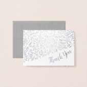 Silver Foil Floral Typografie Hartelijk dank Folie Kaarten (Voorkant met envelop)