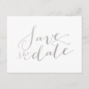 Silver Foil Glamour Het Briefkaart Datum opslaan