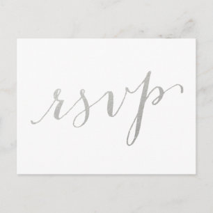 Silver Foil Glamour Wedding RSVP Briefkaart