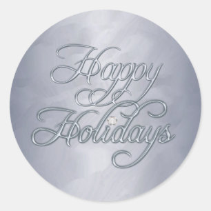 Silver Foil Happy Holidays Diamond Sticker