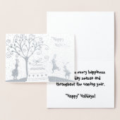 Silver Foil Hoppy Vacances Noël Carte de voeux (Affichage)