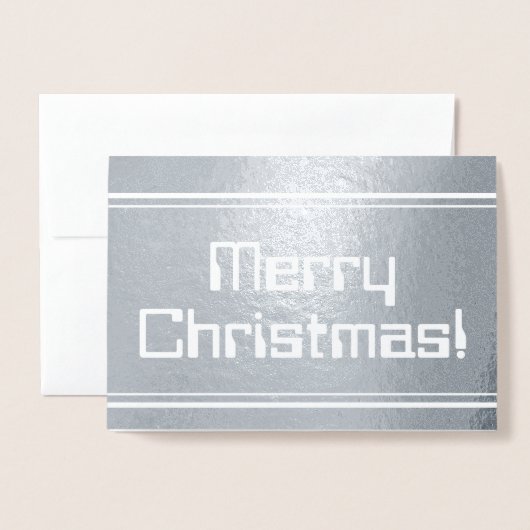 Silver Foil "Joyeux Noël !" Carte (Devant avec enveloppe)