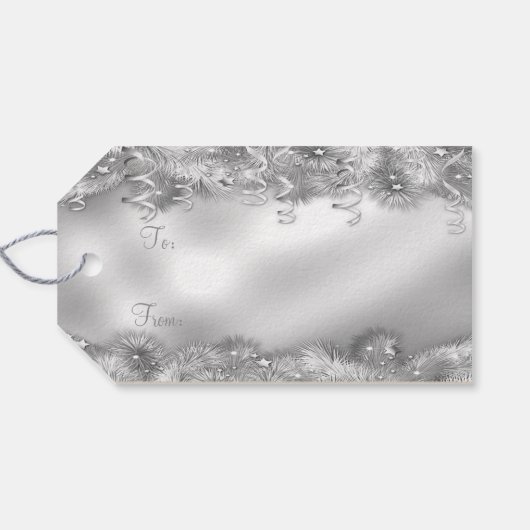 Silver Foil look Cadeft Labels Cadeaulabel (Achterkant Horizontaal)