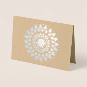Silver Foil Lotus Mandala Folie Kaarten