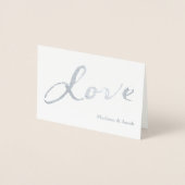 Silver Foil Love Photo Carte de remerciements sur  (Devant)