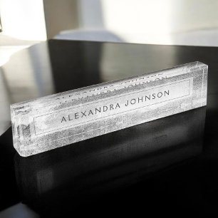 Silver Foil Luxe penseelstreken Naambordje