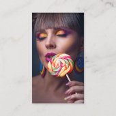 Silver foil make-up logo Qr code 2 foto's Visitekaartje (Achterkant)