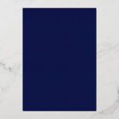 Silver Foil & Navy Blue 5" x 7" Folie Uitnodiging (Achterkant)