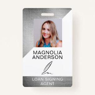 Silver Foil Notional Loan Signing Agent Quill Badge
