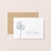 Silver Foil Paardenbloem Bedankt op Kraft Folie Kaarten (Voorkant met envelop)