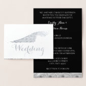 Silver Foil Peacock Typographie Mariage Invitation (Affichage)