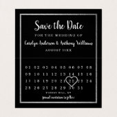 Silver Foil Photo Calendar Save the Date Card Visitekaartjes (Binnenkant ongevouwen)