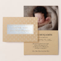 Silver Foil Prince Kronen Baby shower Dank u