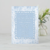 Silver Foil Quinceañera Invitation Dusty Blue (Debout devant)