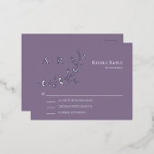 Silver Foil RSVP Weddenschap-reactiekaart Folie Uitnodiging Briefkaart (Voorkant / Achterkant)
