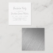 Silver Foil & Script Bachelor Party Ticket Invite (Voorkant / Achterkant)