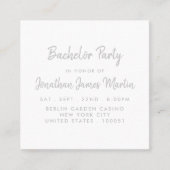 Silver Foil & Script Bachelor Party Ticket Invite (Voorkant)