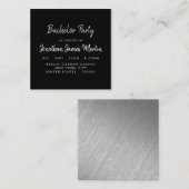 Silver Foil & Script Bachelor Party Ticket Invite (Voorkant / Achterkant)