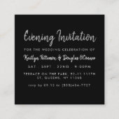 Silver Foil & Script Evening Event Ticket Invite (Voorkant)