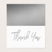Silver Foil Script Logo Business - Hartelijk dank Visitekaartjes (Buitenkant ongevouwen)