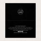 Silver Foil Script Logo Business - Hartelijk dank Visitekaartjes (Binnenkant ongevouwen)