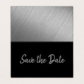 Silver Foil & Script Photo Save the Date Card Visitekaartjes (Buitenkant ongevouwen)
