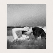 Silver Foil Script Photo Save the Date Card Visitekaartjes (Binnenkant ongevouwen)