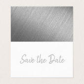 Silver Foil & Script Photo Save the Date Card Visitekaartjes (Buitenkant ongevouwen)