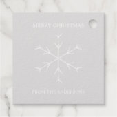 Silver Foil Snowflake Label met kerstcadeaus (Achterkant)