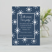Silver Foil Snowflakes Invitation de fête de vacan (Debout devant)